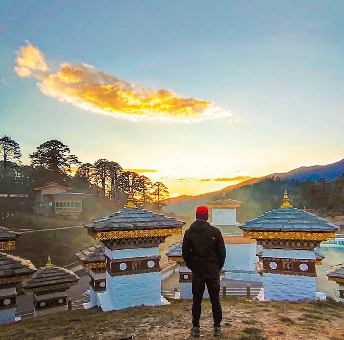 Đến đèo Dochula du khách có thể ngắm toàn cảnh 360 độ dãy Himalaya