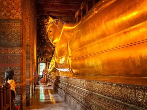 Tượng Phật Nằm Wat Pho Dát Vàng Khổng Lồ Tại Thái Lan